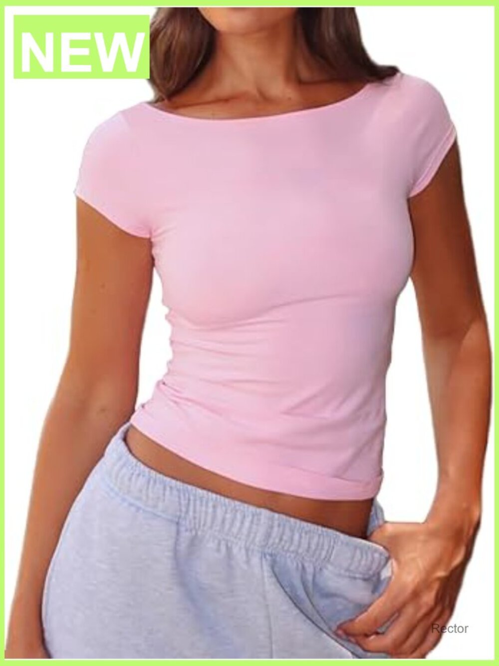 Women's Boat Neck Slim Fit Cotton Tee Short Sleeve Summer T-Shirt